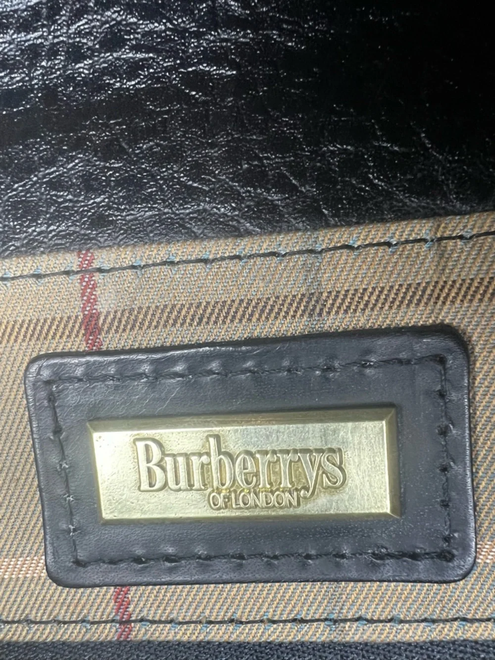 VINTAGE EXCUTIVE BURBERRYS BLACK LEATHER DOCUMENT/COMPUTER BAG